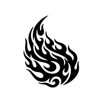 Tear drop tribal fire flame emblem vector tattoo design asset