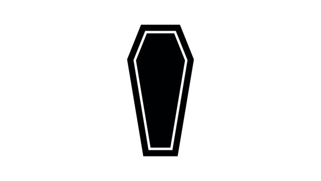 Coffin Silhouette Funeral Icon Vector Illustration