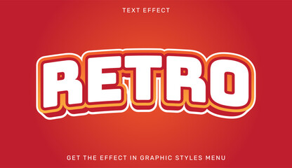 Retro editable 3D text effect vector graphic design template with old school typography editable creative branding template advertising marketing promotion nostalgia © Md