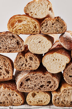 Bread cross section stacked 