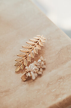 Gold hair clips