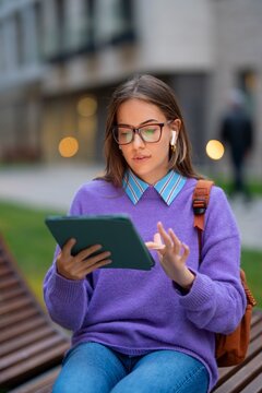 Young woman using tablet 