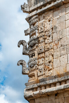 Mayan Rain God Chaac in Puuc style, Uxmal, Mexico.