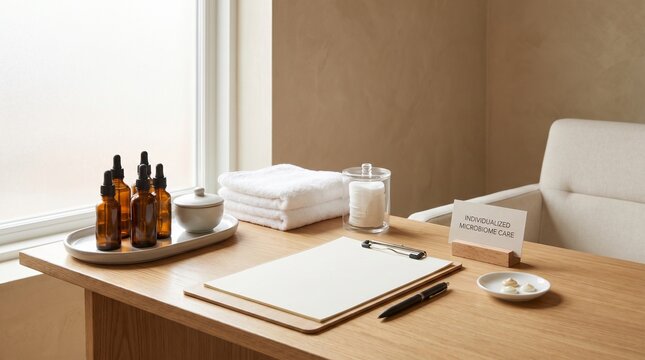 Premium Clinic Workstation Prepared For Microbiome Skincare Session