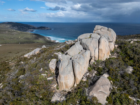 Rocky outcrop at Cheynes Beach. Western Australia.