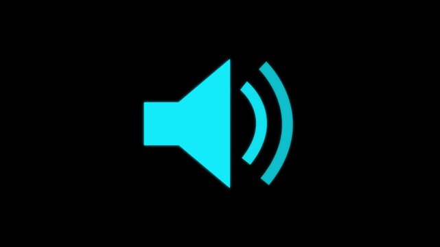 speaker icon animated on black background speaker graphic audio microphone 4k video.