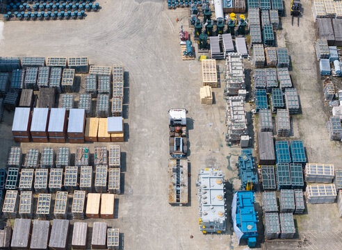 Aerial View of Electrical Equipment Factory Yard