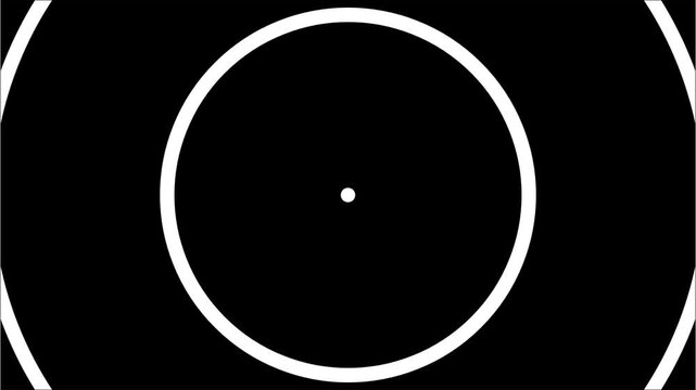 Minimalist Expanding Concentric White Circles Seamless Loop Landscape View