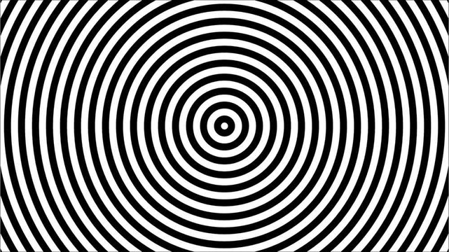 Black and White Concentric Circles Hypnotic Illusion Seamless Loop
