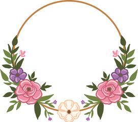 Minimal floral hoop gold frame © nrainimr