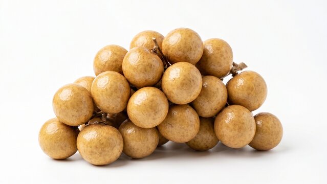Fresh Sweet Longan - Tropical Exotic Asian Fruit Isolated on White