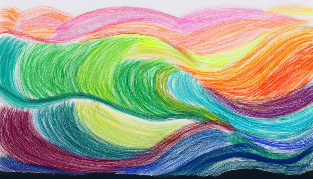 wave pattern hand drawn crayon