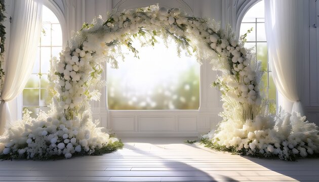 white flower arch digital backdrop floral fine art backgrounds white room with arch maternity backgrounds backlit floral arch studio backdrops