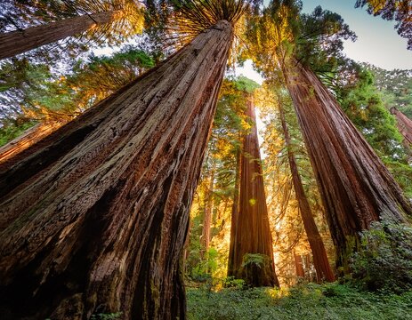 redwood trees in a state park big basin redwood state park california usa
