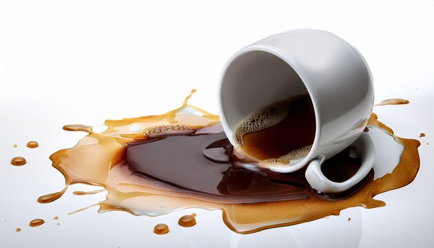 spilled cup of coffee