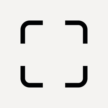 Minimalist black square brackets, user interface vector