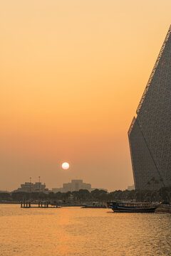 Vibrant Doha Corniche Waterfront with Tourists Enjoying Sea Views