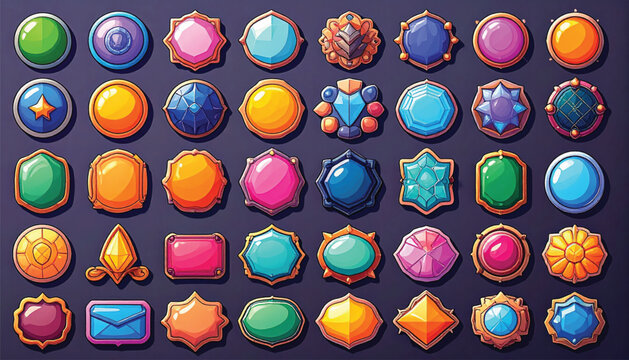 Colorful icons and shapes collection.
