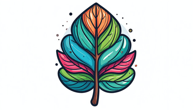 Colorful illustration of a leaf.