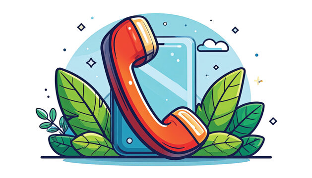 Colorful illustration of a telephone.