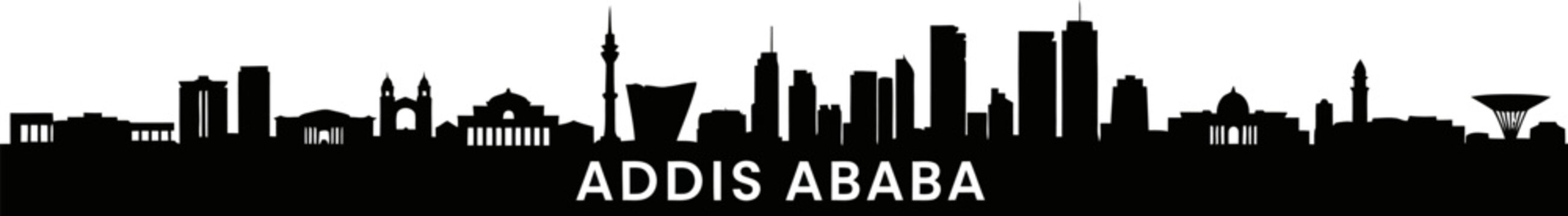 Addis ababa city skyline silhouette