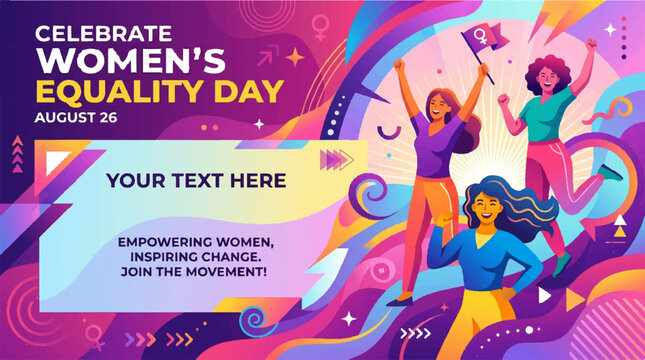 Women's Equality Day, Empowering Women, Celebrate Equality, August 26 Vector Illustration