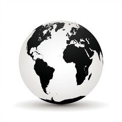 Fototapeta premium Globe Silhouette Black Icon Vector