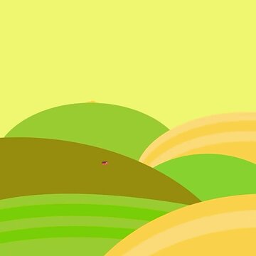 An animated flat design video featuring a red barn on a green hill with a spinning windmill under a bright yellow sun.