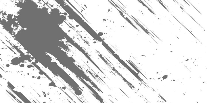 Abstract black and gray paint strokes slashing diagonally across a white background, grunge texture, high contrast, minimalistic monochrome texture design.	