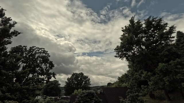Storm clouds. Rain and dark clouds approaching, summer storm. Timelapse.