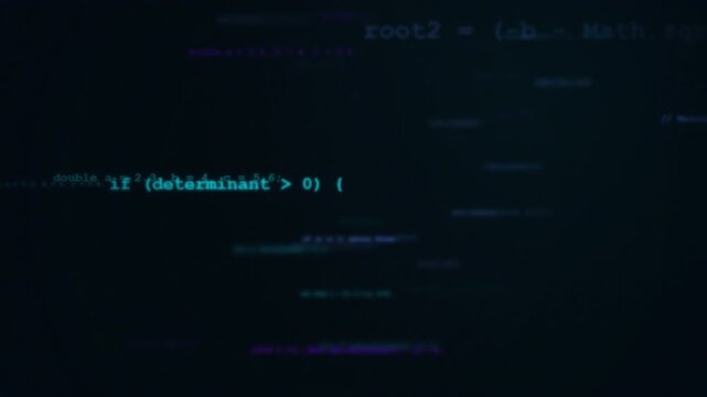 Software Hack Concept Animation Featuring Scrolling Digital Programming Code Lines