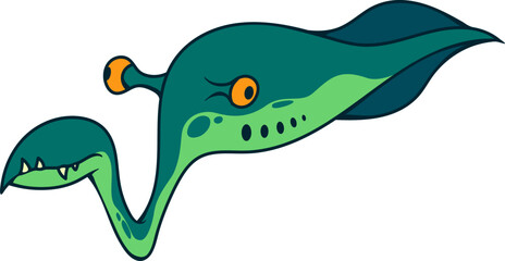 Naklejka premium A funny vector drawing of an extinct animal, the tullimonster.