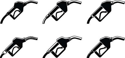 Gas pump nozzle vector icon set for fuel and petrol station © Naimur creativehouse