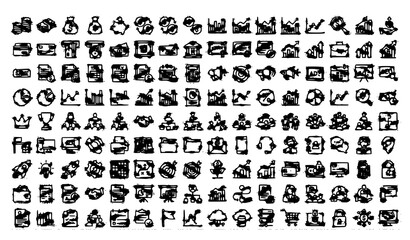 Fototapeta premium Business Finance and Banking Web Icons Set – 200 Thin Line Vector Symbols