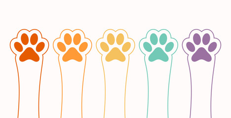 colorful paw feet print background track for wildlife safari © Hasib