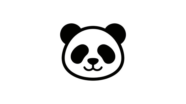 Basic panda face silhouette vector icon