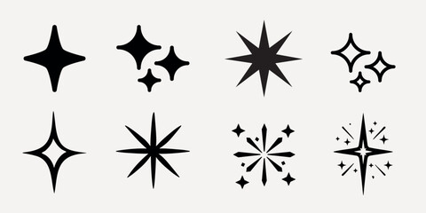 Obraz premium Assorted starburst vector icons set
