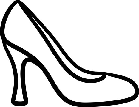 Elegant High Heel Shoe Outline - Classic Fashion Design