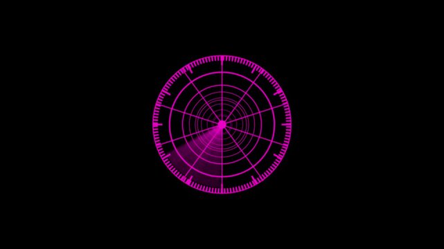 Radar screen display interface with rotating ping and scope graphic.