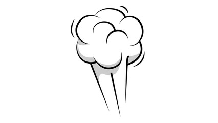 Comic style smoke explosion puff with motion lines © Dilshad