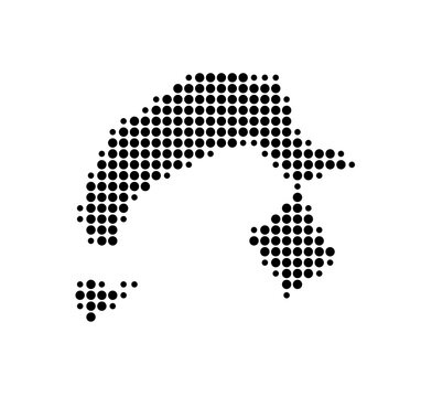Symbol Map of Hamilton (Bermuda) showing the area with a pattern of black circles