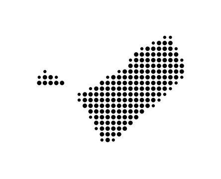 Symbol Map of Paget (Bermuda) showing the area with a pattern of black circles