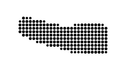 Symbol Map of the Township Sowa (Botswana) showing the area with a pattern of black circles © TipTopMap
