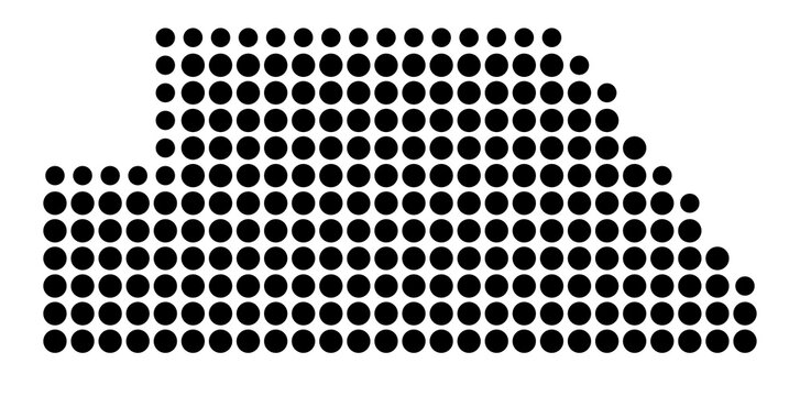 Symbol Map of the District Ghanzi (Botswana) showing the area with a pattern of black circles