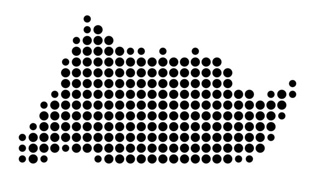 Symbol Map of the Province Adamaoua (Cameroon) showing the area with a pattern of black circles