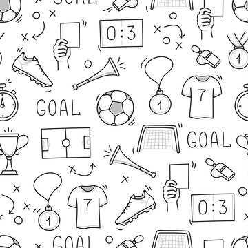 Soccer Goal Doodle Pattern
