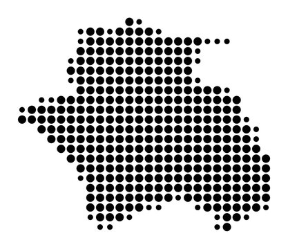 Symbol Map of the Province Constantine (Algeria) showing the area with a pattern of black circles