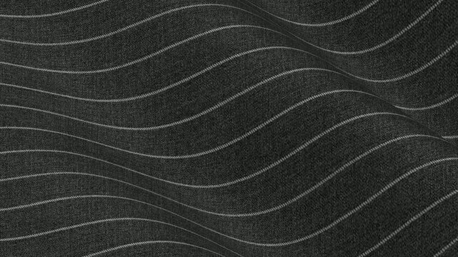 British Charcoal Gray Rope Stripe Wool Fabric cascading in bold corporate waves of classic executive tailoring pattern for premium formal suits