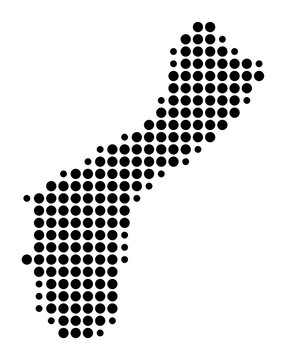 Symbol Map of Guam (Guam) showing the area with a pattern of black circles