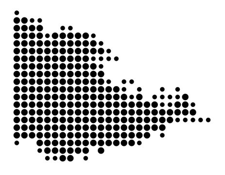 Symbol Map of the Department Gracias a Dios (Honduras) showing the area with a pattern of black circles